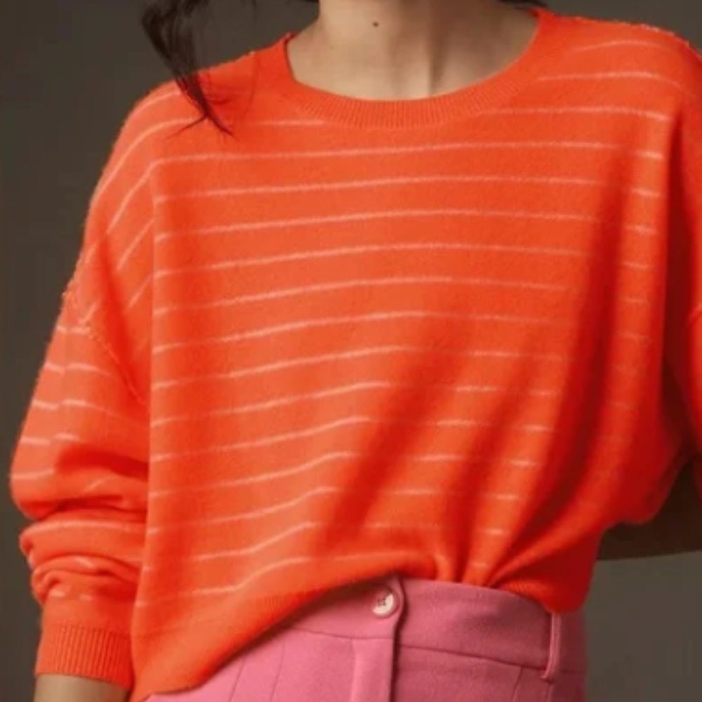 Anthropologie Cropped Cashmere Alani Crewneck Sweater by Pilcro - Size XS